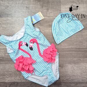 Kimjun Flamingo One Piece Swimsuit Size 120 (6-7)